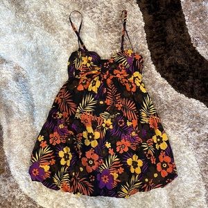 Tropical floral cupcake dress